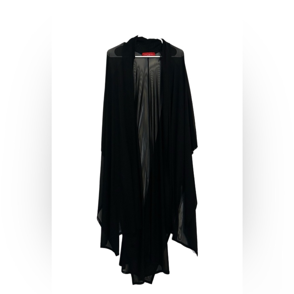 Black Sheer Long Cardigan - Picture 2 of 3